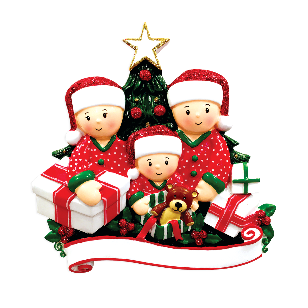 Opening Presents (family of 3) Christmas