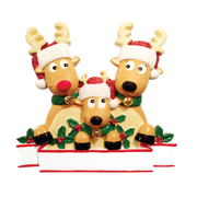 New Reindeer (family of 3) Personalized Ornament