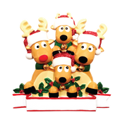 New Reindeer (family of 4) Personalized Ornament