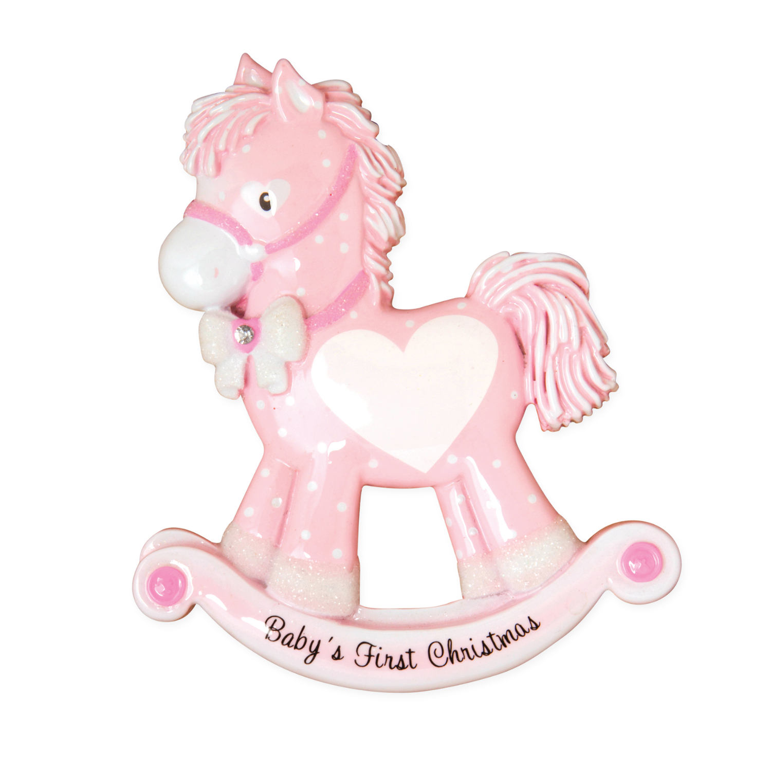 Baby Girl Rocking Horse Personalized Christmas Ornament