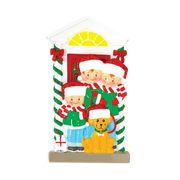 Family of 3 with Dog Personalized Ornament