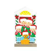 Family of 4 with Dog Personalized Ornament