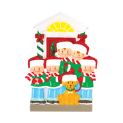 Family of 5 with Dog Personalized Ornament