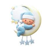 Baby On Moon Boy Personalized Christmas Ornament