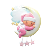 Baby On Moon (Girl) Personalized Christmas Ornament