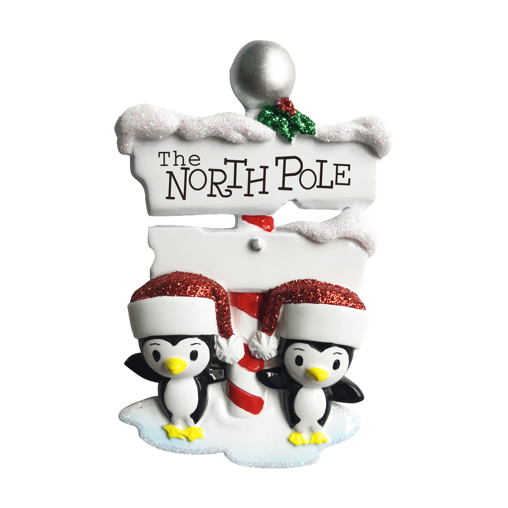 North Pole Penguin Couple Personalized
