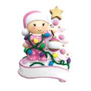 Baby Decorating A Tree (Pink)