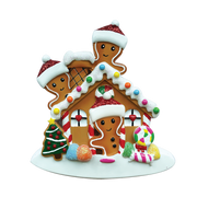 Gingerbread House Family of 3 Personalized Ornament