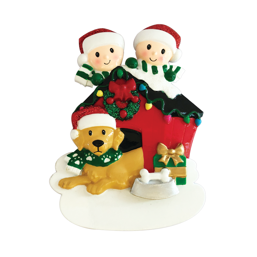 Couple with Dog House Personalized Ornament