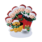 Family of 6 with Dog Personalized Ornament