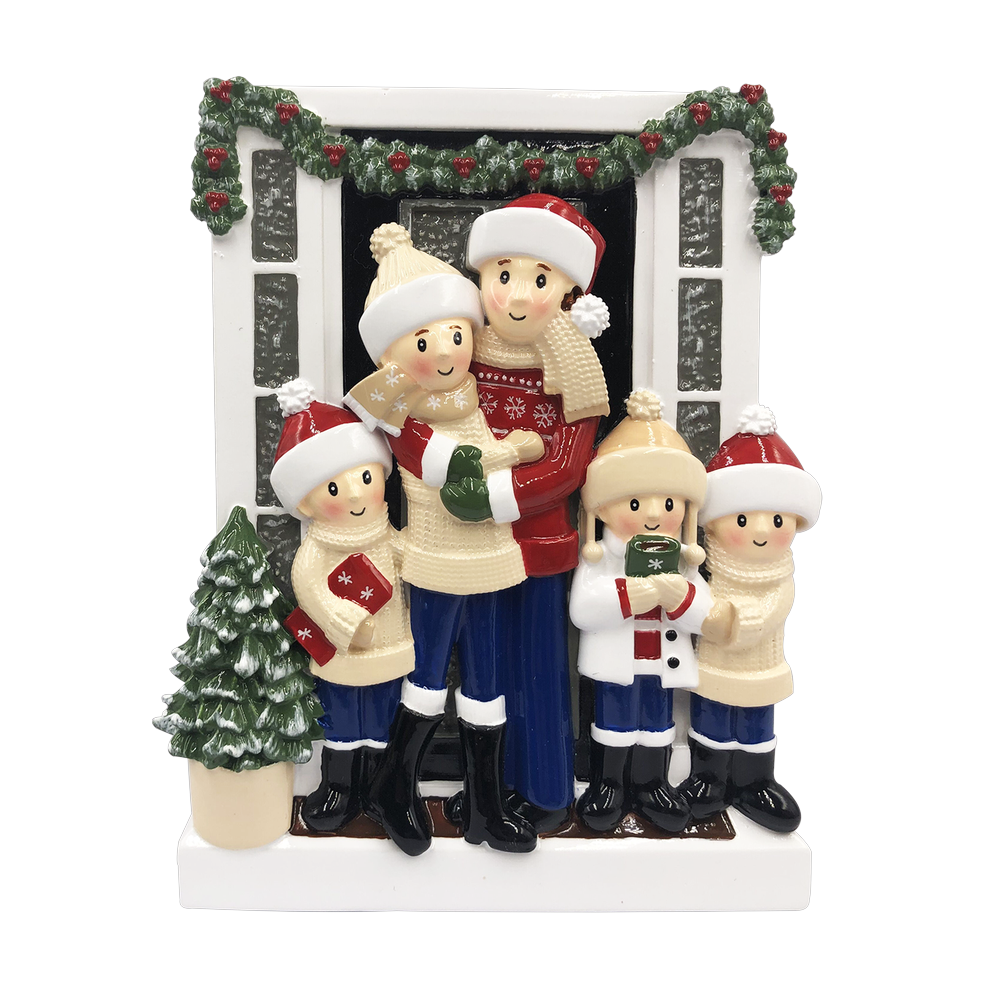 Farm House Family of 5 Personalized Ornament