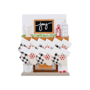 Fireplace Mantle Family of 12 Personalized Ornament