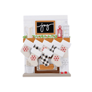 Fireplace Mantle Family of 8 Personalized Ornament