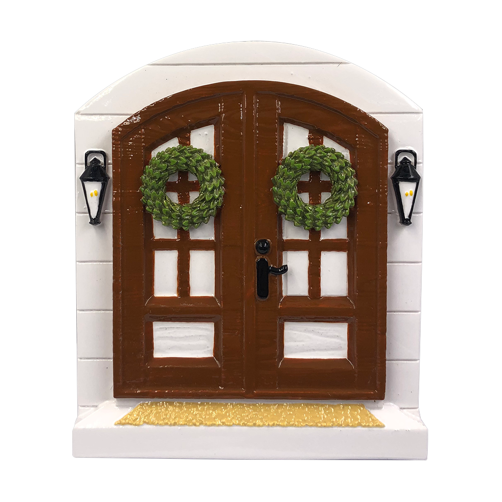 Farm House Door Personalized Christmas Ornament