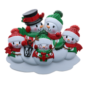 Snowman Family of 5 Personalized Ornament