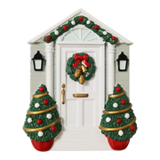 White Door w/Wreath Personalized Christmas Ornament