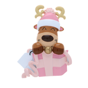Baby Reindeer in Gift Box Girl Personalized Ornament