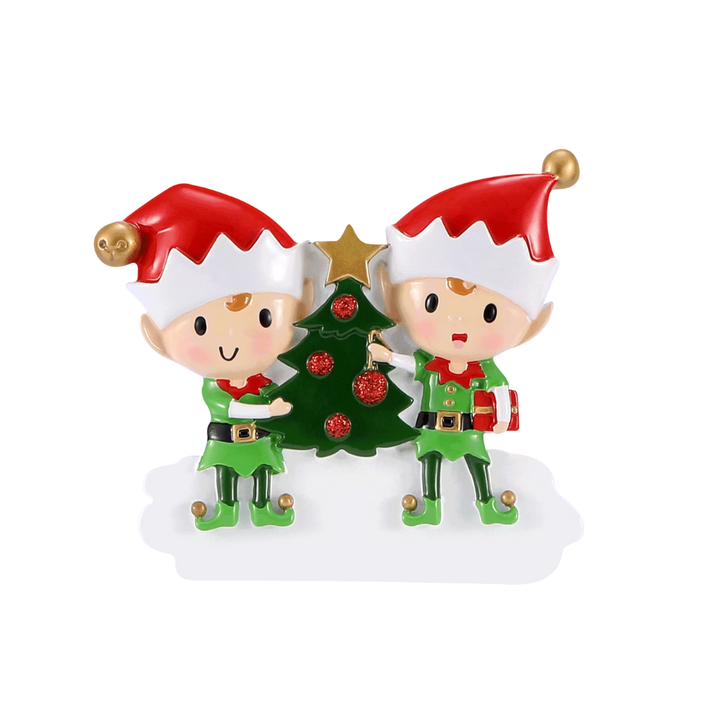 Elves Couple Personalized Ornament