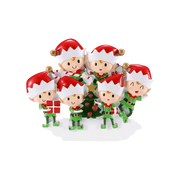 Elves Doing Things (Family of 6) Personalized Ornament