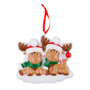 Cutesy Moose Couple Personalized Ornament
