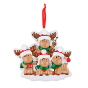 Cutesy Moose (Family of 4) Personalized Ornament