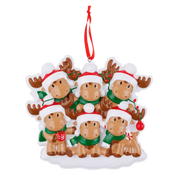 Cutesy Moose (Family of 6) Personalized Ornament