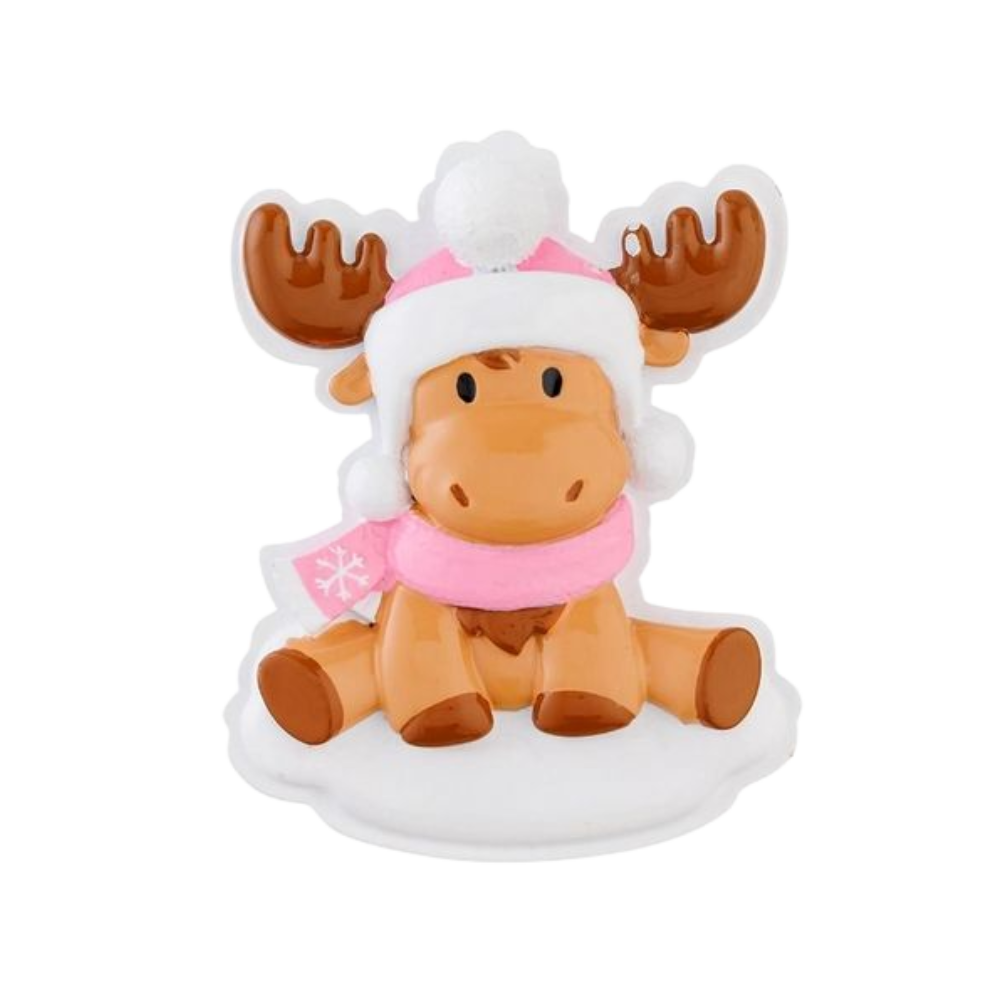Moose Baby Girl Personalized Christmas
