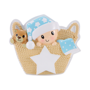 Baby in Basket Boy Personalized Christmas