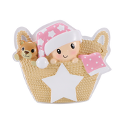 Baby in Basket Girl Personalized Christmas