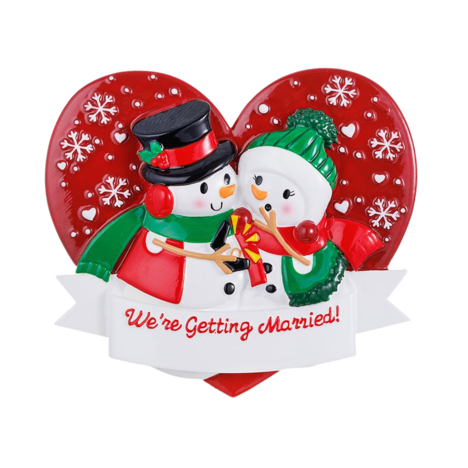 Snowman Engagement Personalized Ornament