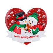 Snowman Engagement Personalized Ornament