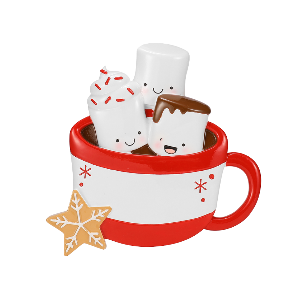 Hot Cocoa Family of 3 Personalized Ornament
