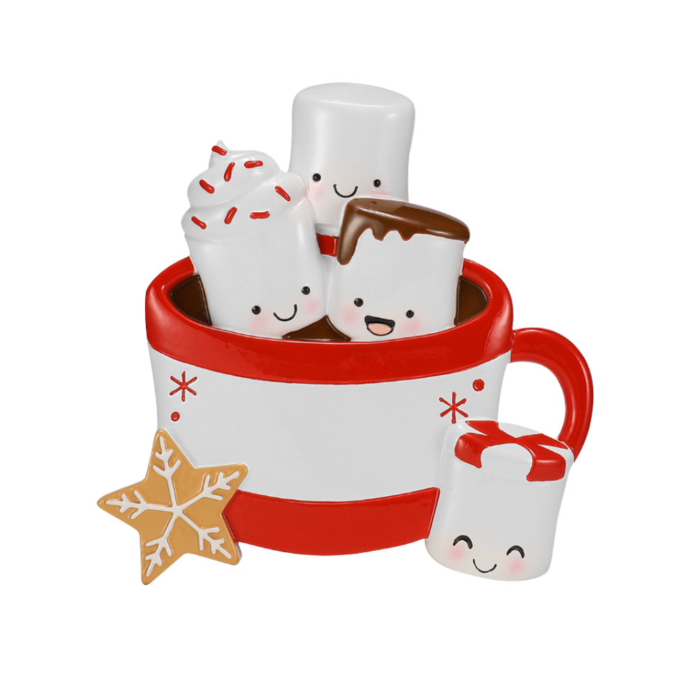 Hot Cocoa Family of 4 Personalized Ornament