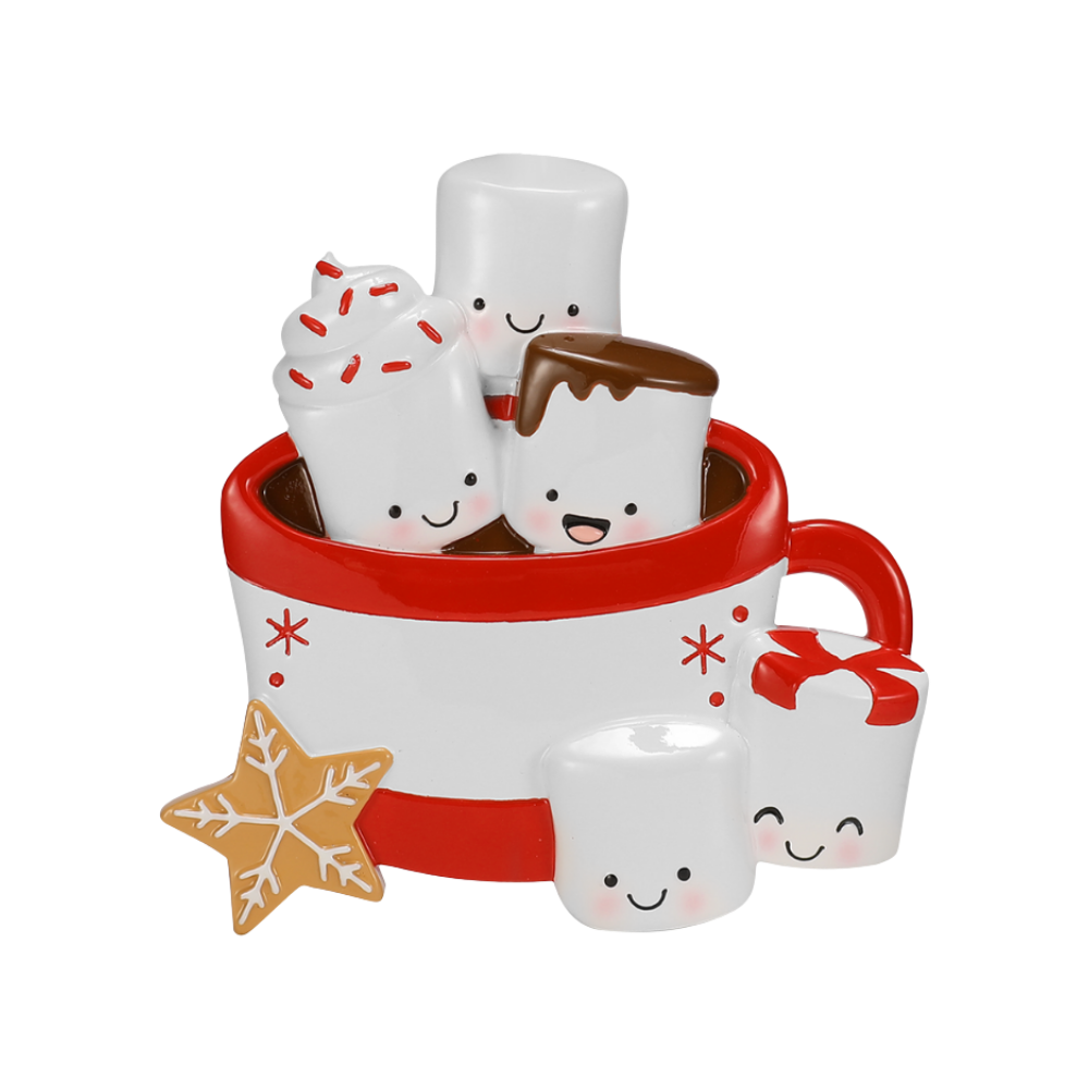 Hot Cocoa Family of 5 Personalized Ornament