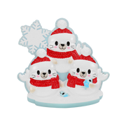 Arctic Seal Family of 3 Personalized Ornament