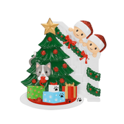 Cat in Christmas Tree Couple Personalized Ornament