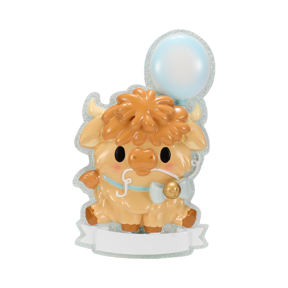Highland Cow Cutesy Boy Personalized Ornament