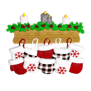 Mitten Family of 10 Personalized Ornament