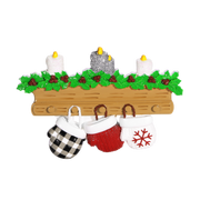 Mitten Family of 3 Personalized Ornament