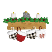 Mitten Family of 4 Personalized Ornament