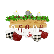 Mitten Family of 5 Personalized Ornament