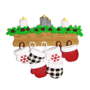 Mitten Family of 6 Personalized Ornament