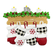 Mitten Family of 8 Personalized Ornament