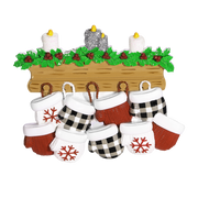 Mitten Family of 9 Personalized Ornament