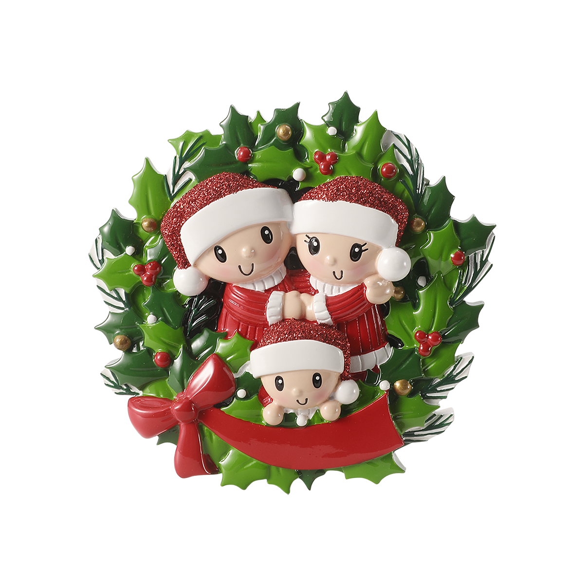 People in Wreath of 3 Personalized Ornament
