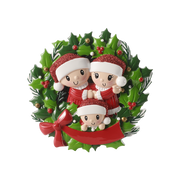 People in Wreath of 3 Personalized Ornament