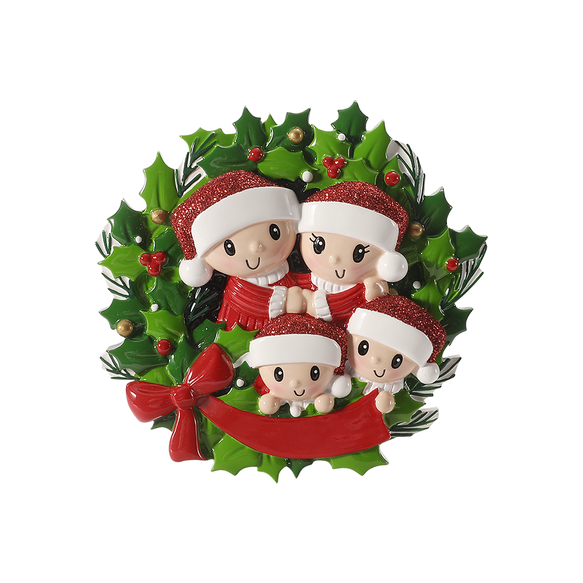 People in Wreath of 4 Personalized Ornament