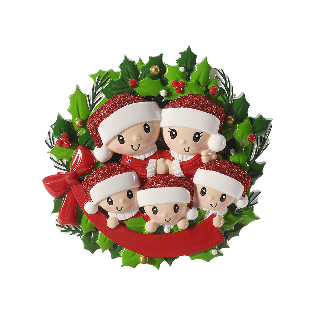 People in Wreath of 5 Personalized Ornament