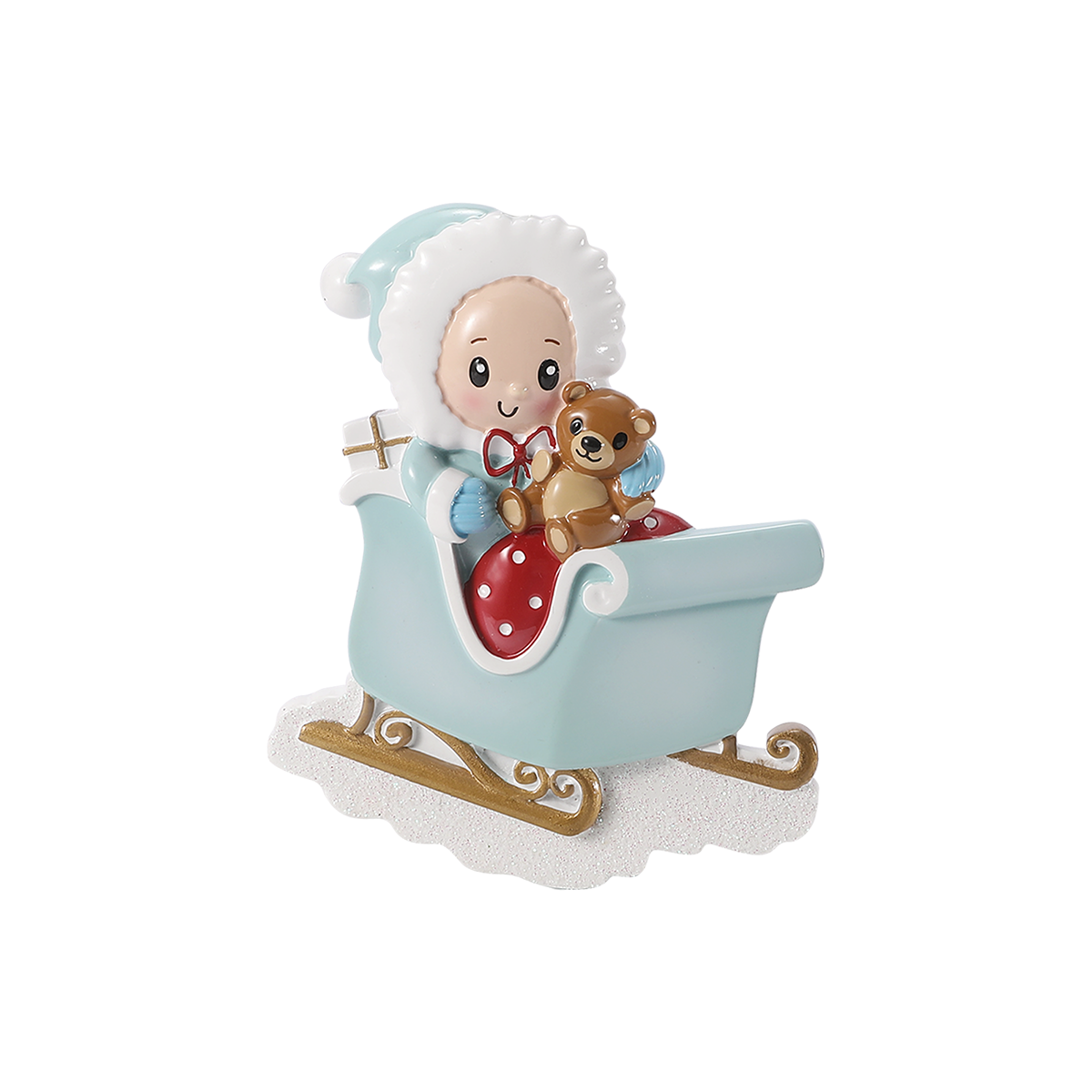 Baby in Sleigh Boy Personalized Ornament