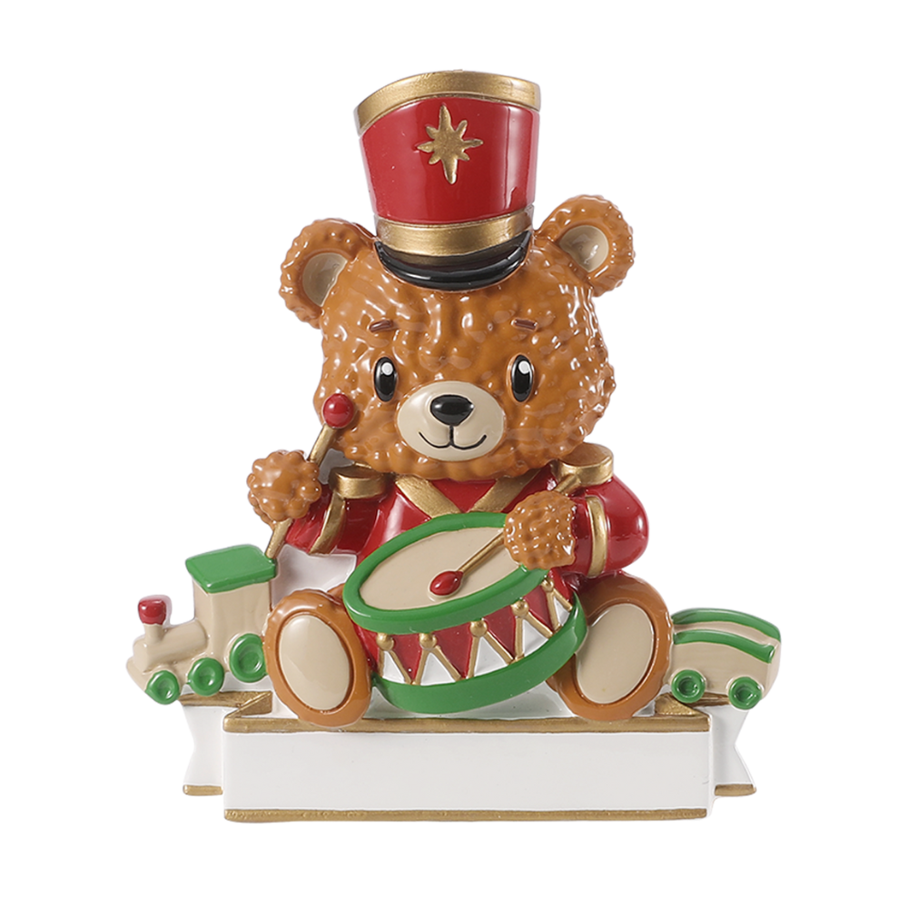 Bear with Drum & Train Personalized Ornament